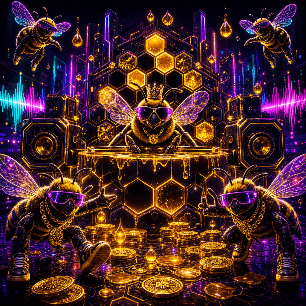 Honey Rush Black and Yellow themed artwork