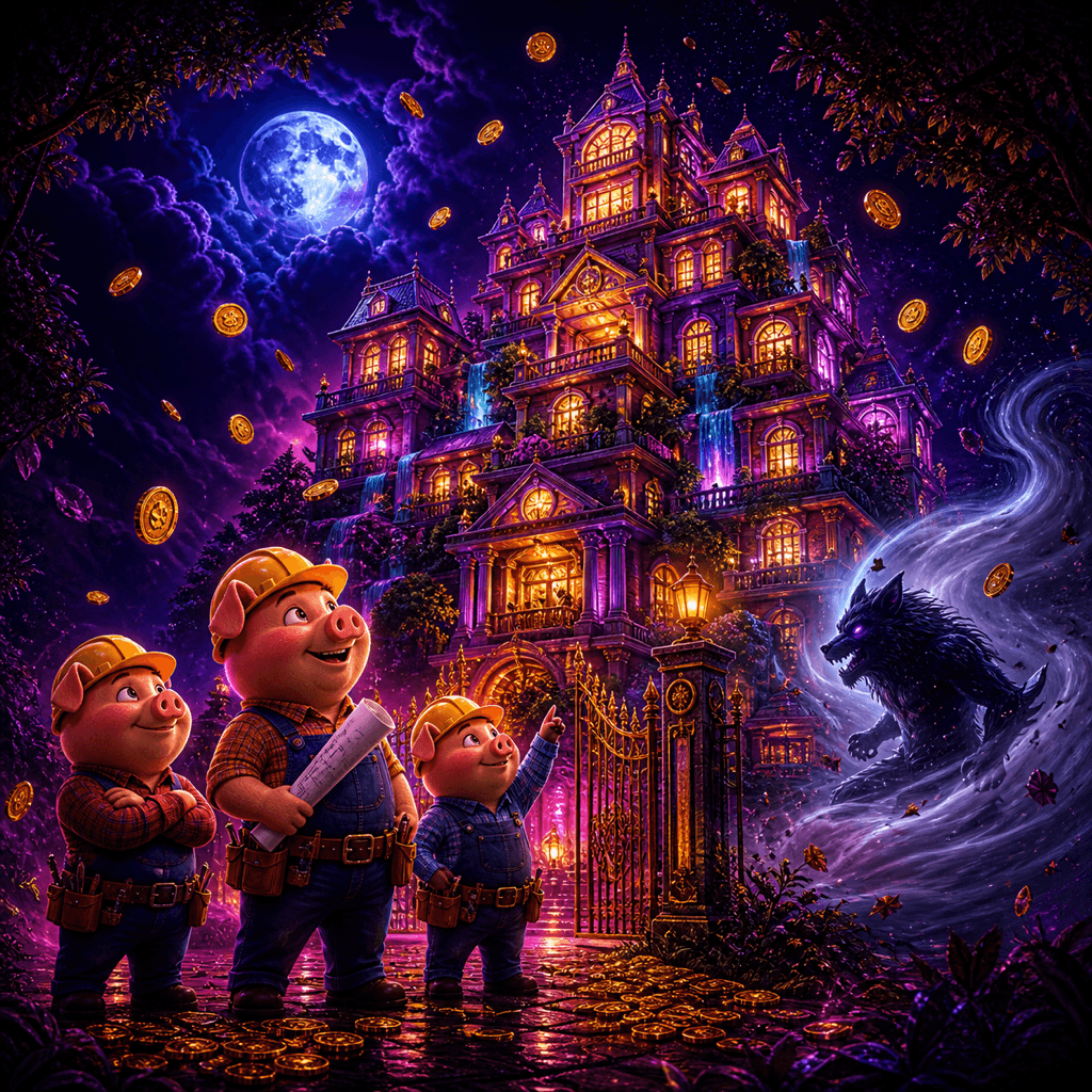 Huff N Puff Money Mansion themed artwork