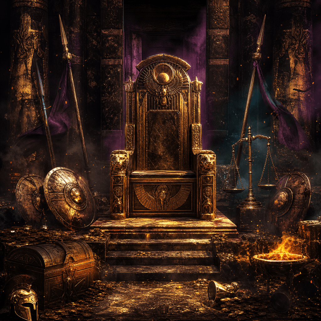 Legion Gold and the Throne of Dead themed artwork