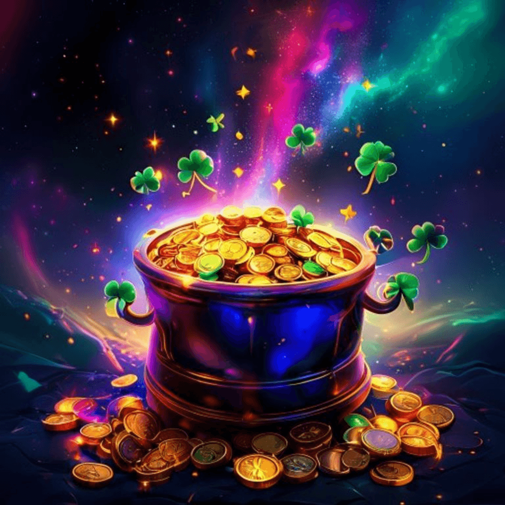 Rainbow Riches themed artwork