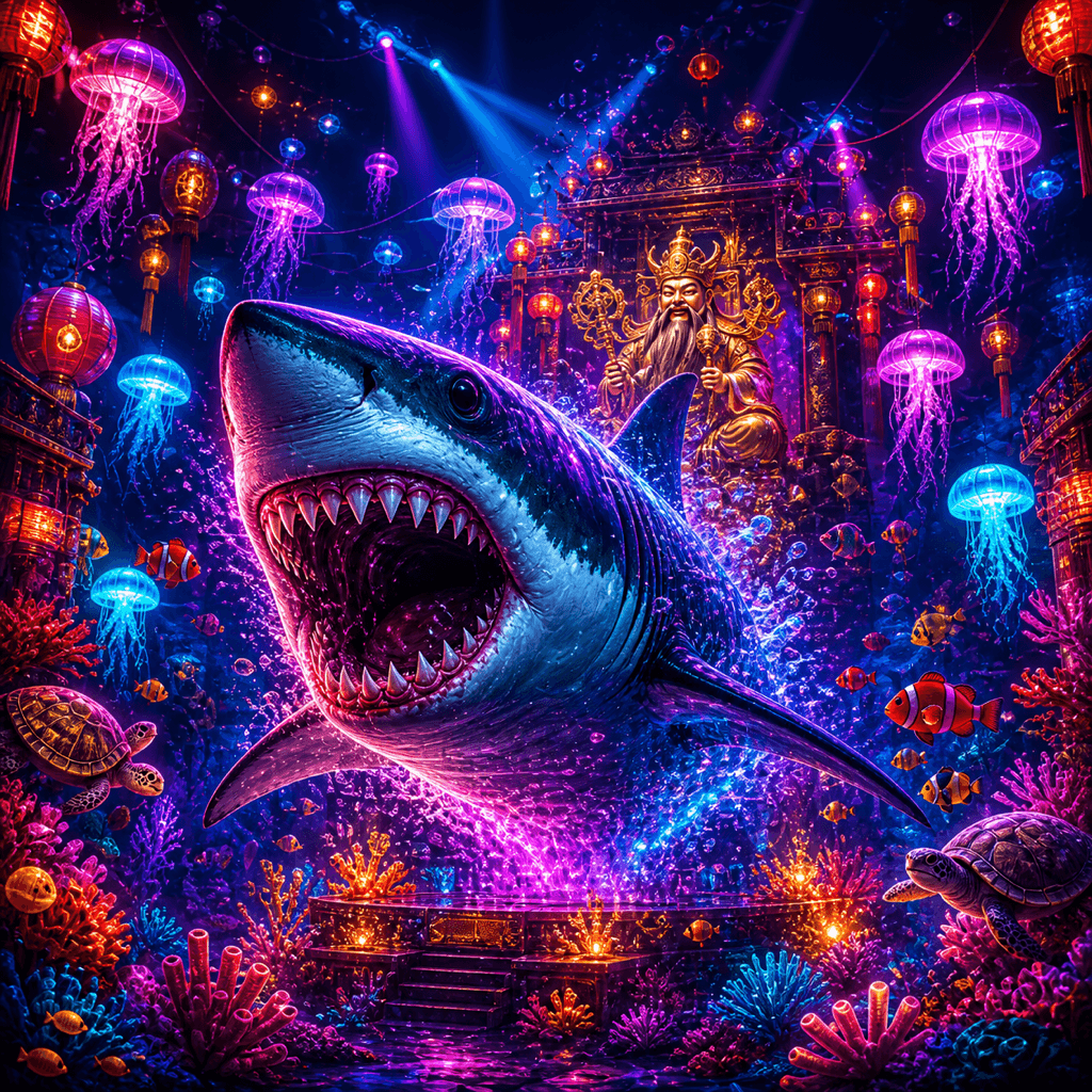Shark Feast themed artwork