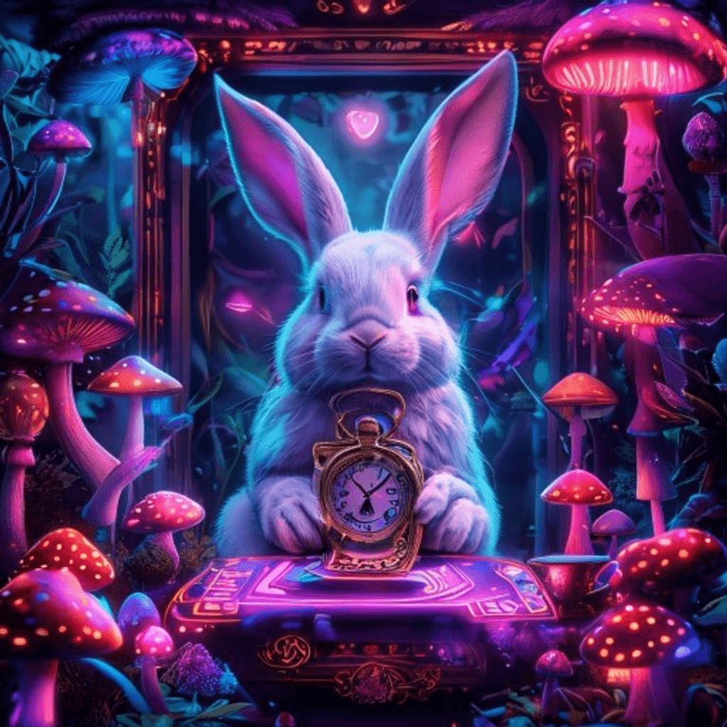White Rabbit Megaways themed artwork