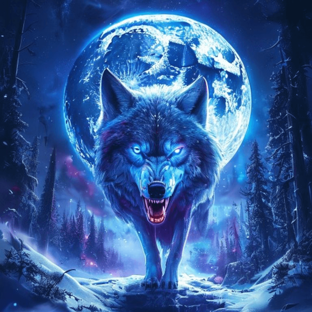 Wolf Fang - Supermoon themed artwork