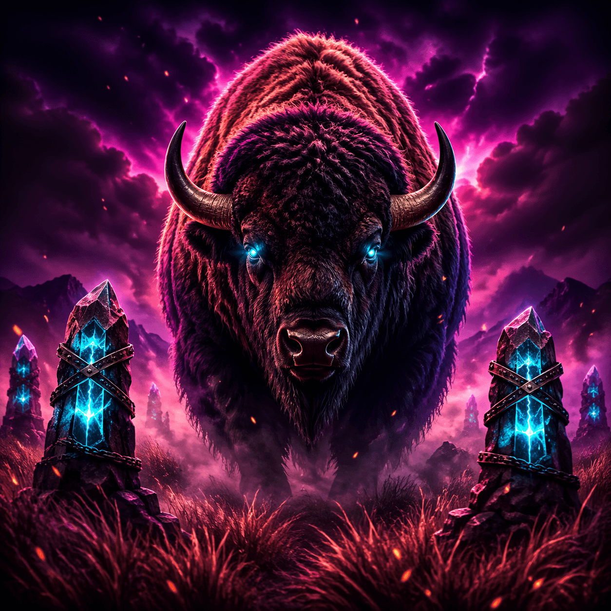Buffalo Hold and Win themed artwork