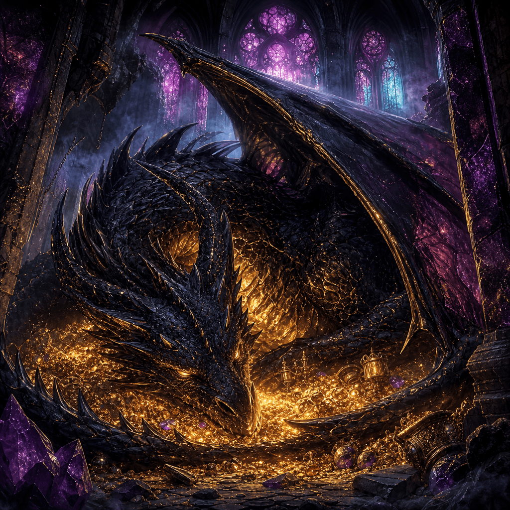 Sleeping Dragon Ultra Dark themed artwork