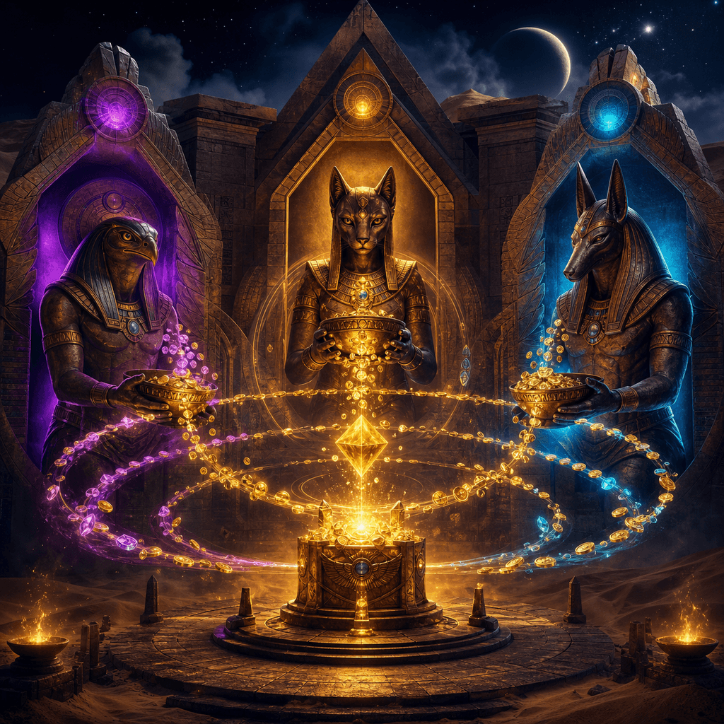 Temple of Three themed artwork