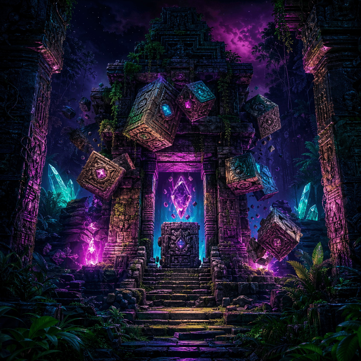 Temple Tumble themed artwork